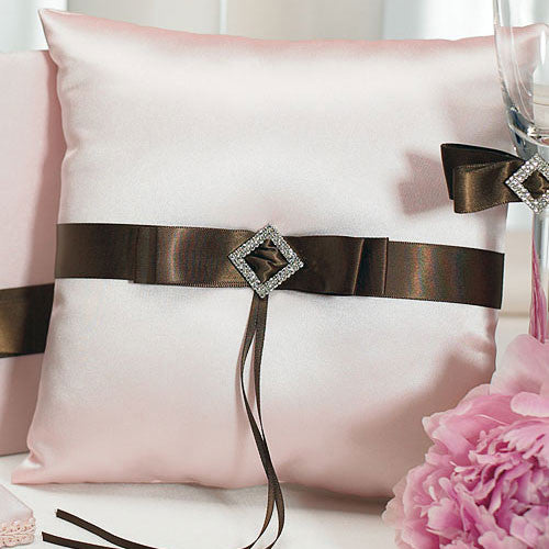 Chocolate & Strawberry Cream Square Ring Pillow