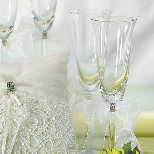 Bridal Tapestry Wedding Champagne Glasses Ivory