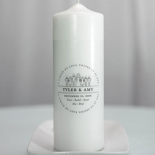 Interchangeable Family Crest Personalized Unity Candle
