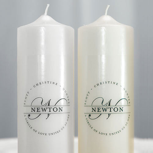 Family Circle Monogram Personalized Unity Candle