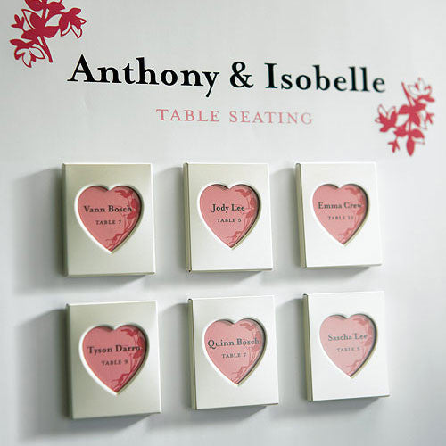 Mini Magnet Back Aluminum Heart Photo Frames
