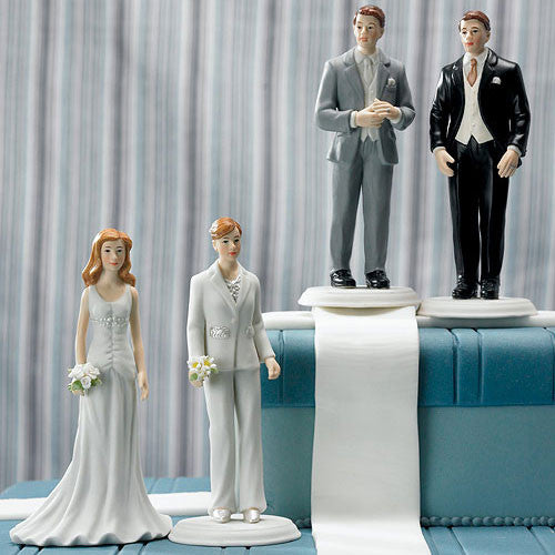 Fashionable Bride And Groom Mix & Match Cake Toppers Fashionable Bride in Elegant Pants Suit