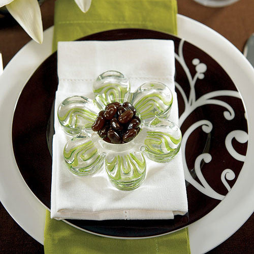 Glass Flower Holders Pink Highlights