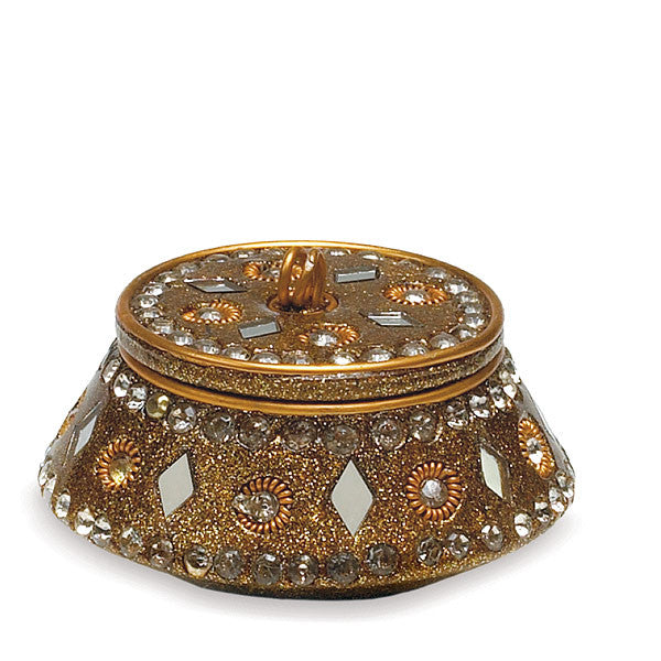 Golden Lac Box / Cardholder with Beads and Mirror