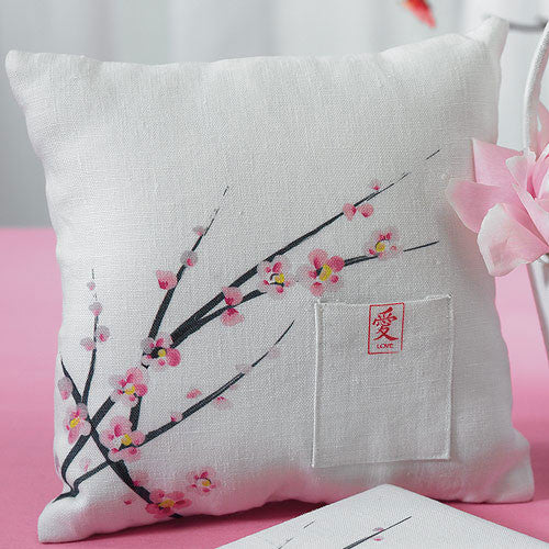 Cherry Blossom Square Ring Pillow