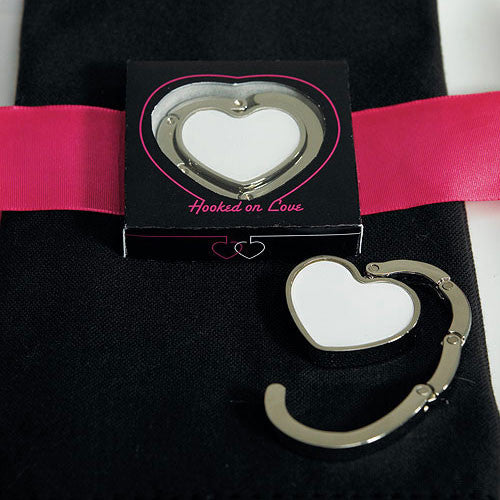 White Heart Shaped Purse Hook