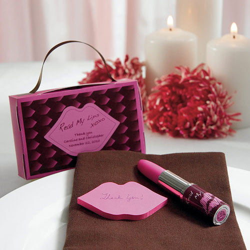 Read My Lips Lipstick Pen and Sticky Notes with Gift Packaging