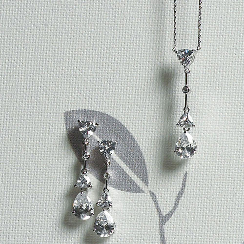 Cubic Zirconia Pear Drop Jewelry Earrings