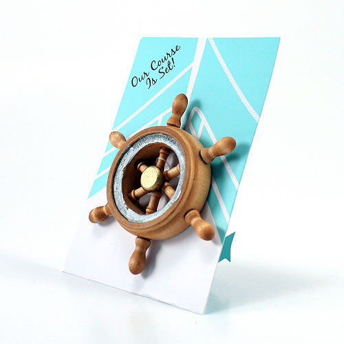 Our Course is Set Boat Wheel Magnet Favor Gift