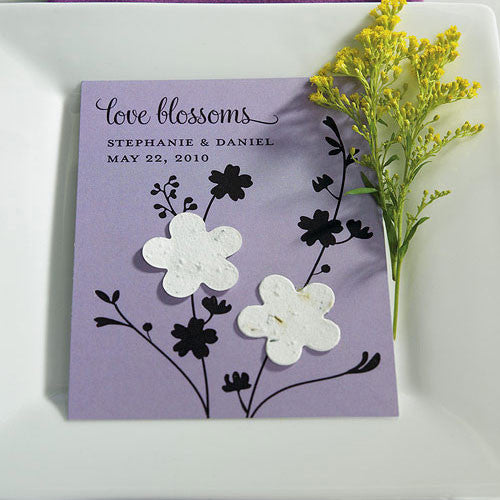 Seed Paper Love Blossoms Personalized Favor Card