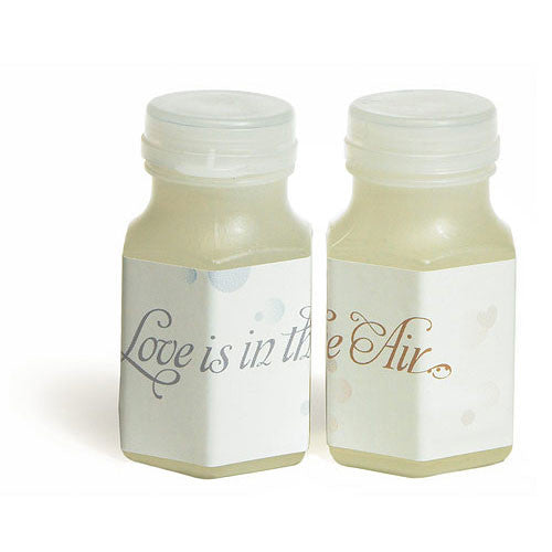 Love is in the Air Bubble Stickers with Peel-off Back Silver With Blue Print