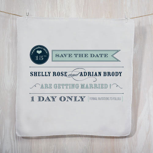 Play Bill Save The Date Personalized Handkerchief