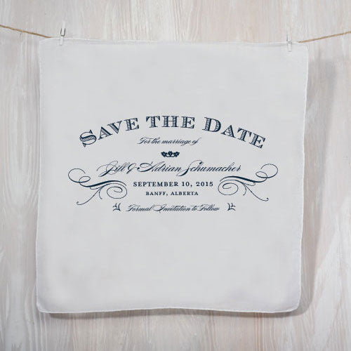 Elegant Type Save The Date Personalized Handkerchief