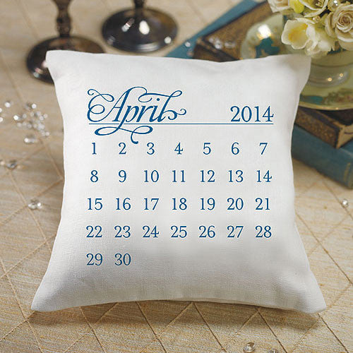 Notable Personalized Ring Pillow with Wedding Date Design