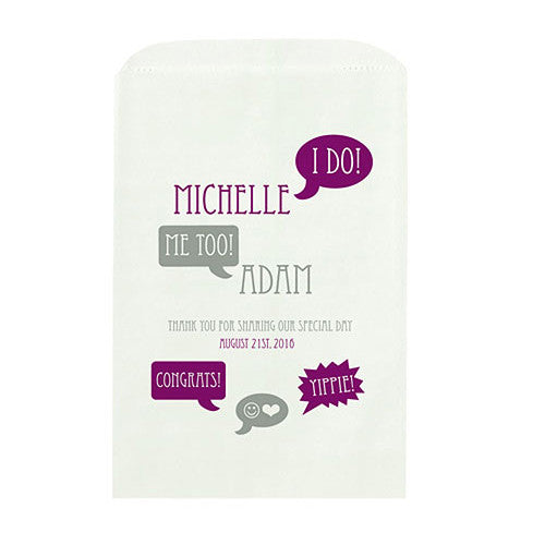 We Do Speech Bubbles Printed Flat Pocket Goodie Bag White Bag