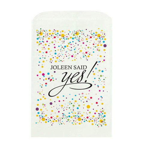 She Said Yes! Printed Flat Pocket Goodie Bag Natural Bag