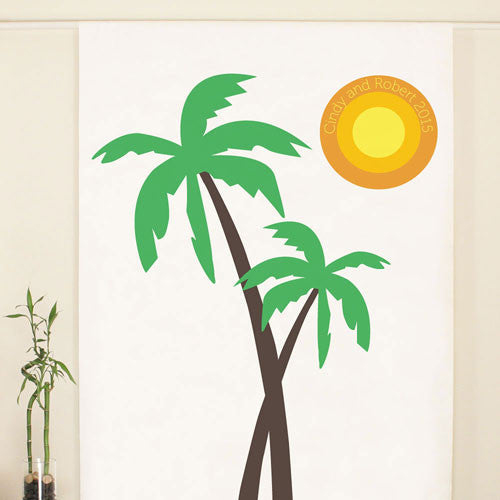 Palm Trees Banner Personalized Photo Backdrop