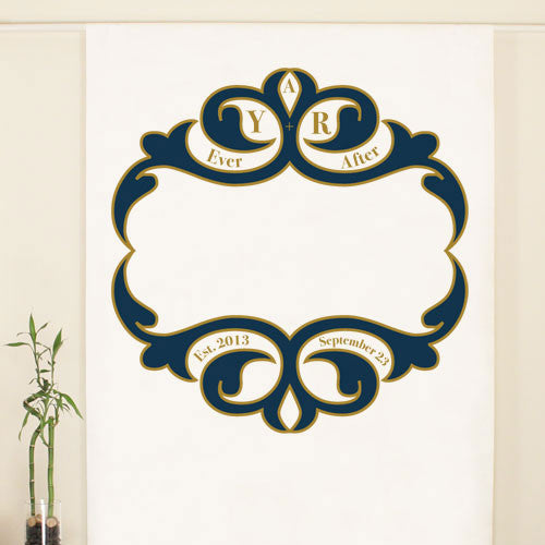 Ornate Monogram Personalized Photo Backdrop