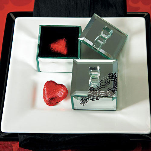 Miniature Beveled Mirror Box with Lid