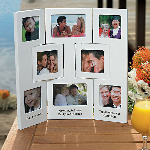 Our Story Multiple Opening Photo Frame - Table Top - 3 Panel Walnut Brown Finish