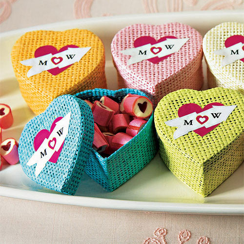 Woven Heart Shaped Box with Lid Le