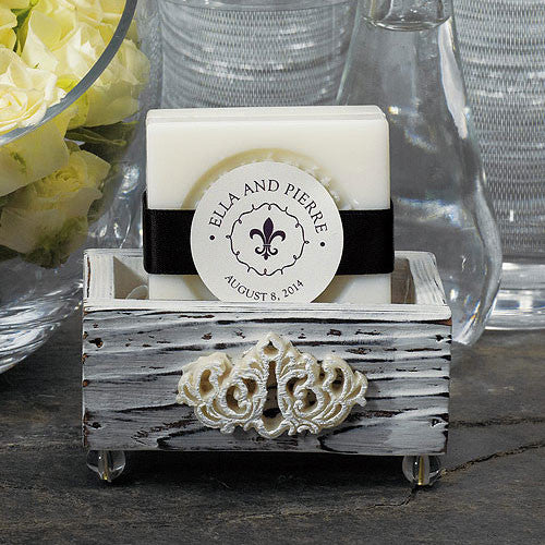 Jewel Footed Wooden Boxes with Aged White Finish
