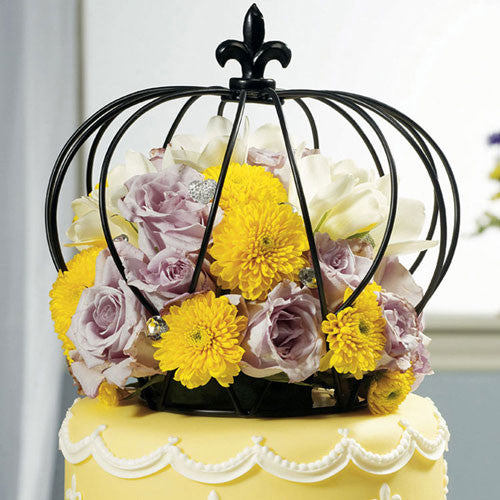 Large Wire Crown Embellishment in Matte Black