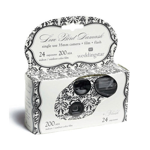 Single Use Camera - Love Bird Damask Design