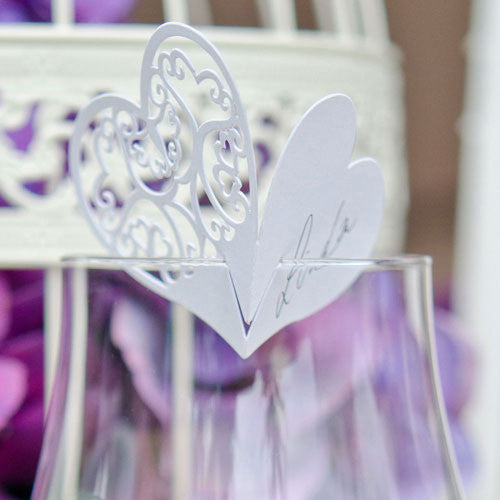Laser Expressions Double Heart Filigree Die Cut Card Standard Paper