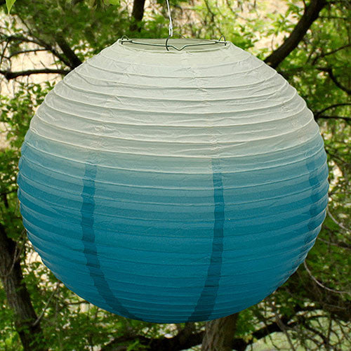 Ombre Colored Round Paper Globe Lanterns