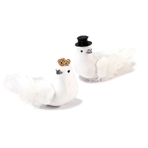 Miniature Bride And Groom Wedding Doves B