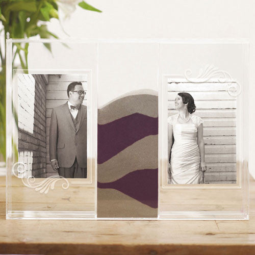 Clearly Love Sand Ceremony Shadow Box with Photo Frames