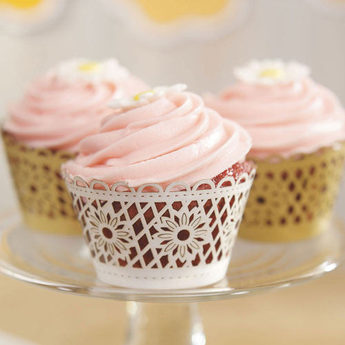 Floral Art Deco Filigree Paper Cupcake Wrappers