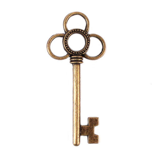 Antique Key Charm Style 3 - Intertwined Rings